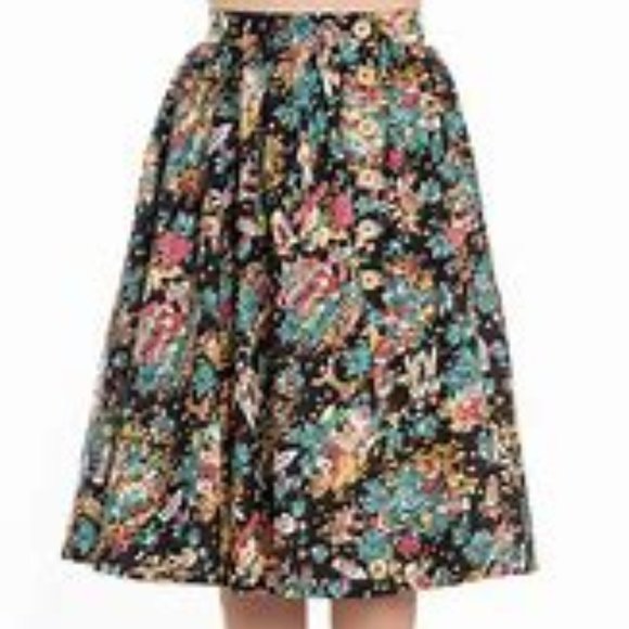 Hell Bunny Monte Carlo Circle Swing Rockabilly Retro Skirt SZ XS - Picture 14 of 14